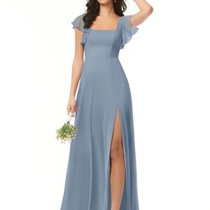 Azazie Blue Maxi Dress